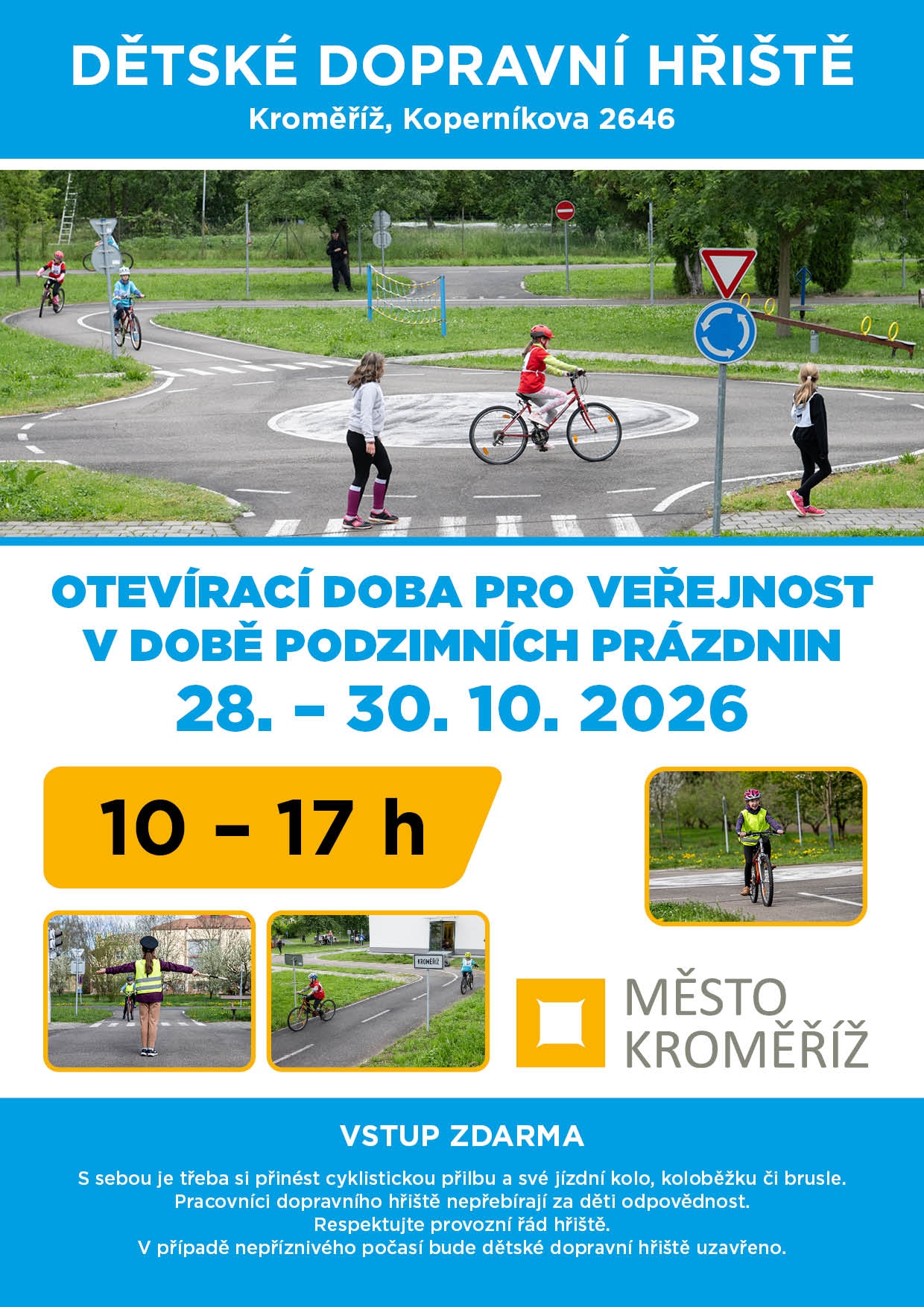 OTEVŘENO. Podzimní prázdniny na dopravním hřišti v Kroměříži