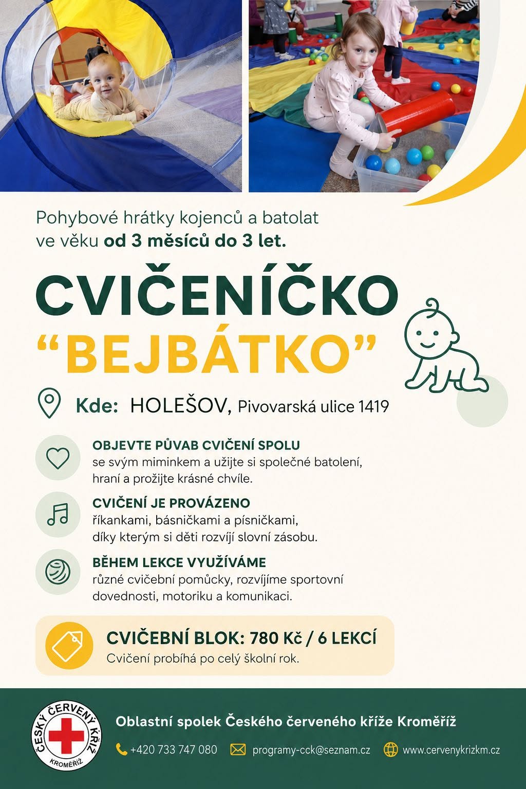 Cvičení kojenců a batolat fotografie